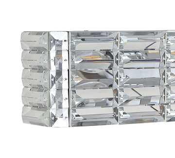 Evelyn Crystal Rectangle Iron/Crystal Glam Modern LED Vanity Light - JONATHAN Y